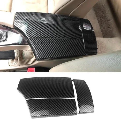 Miniatura 7 de para BMW Serie 5 E60 E61 F10 F11 G30 G32 2004-2021 Cubierta de Caja de Reposabrazos de Coche Color Fibra de Carbono Caja de Consola Central Panel
