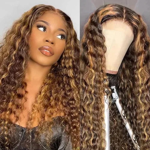 Miniatura 27 de FIRIEYA - Peluca Bob rizada de pelo humano, 220 densidad, 13x4 encaje frontal HD, pelo humano prearrancado, rizado profundo, sin pegamento, pelucas