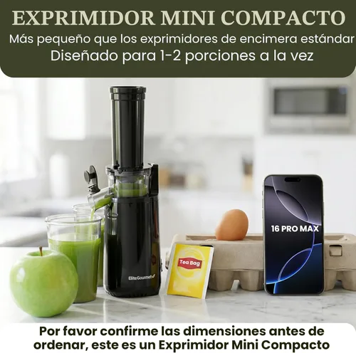 Miniatura 2 de Elite Gourmet EJX600 Exprimidor de zumo masticante compacto para espacios pequeños, exprimidor de prensa fría de zumo, rico en nutrientes
