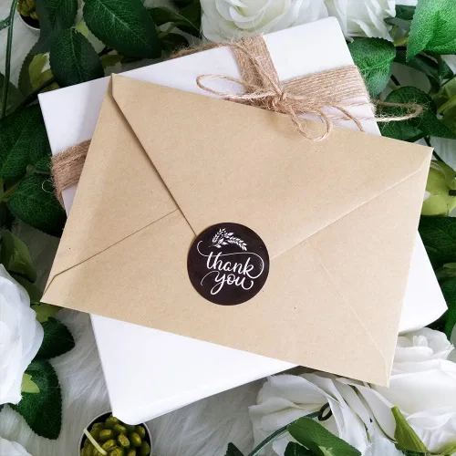 Miniatura 5 de Supla 150 juegos de tarjetas de agradecimiento con sobres, calcomanías de agradecimiento a granel, 6 diseños de pizarra floral de agradecimiento