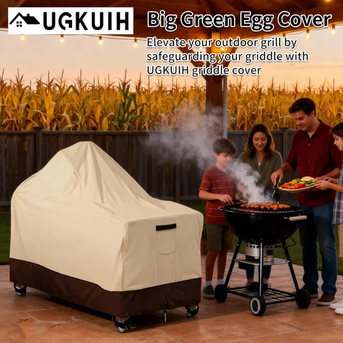 Miniatura 2 de Fundas para Big Green Egg que se ajustan a Parrilla de Cerámica Kamado de 60 Pulgadas, Cubierta de Mesa para Big Green Egg de Exterior Resistente