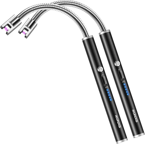 Miniatura 10 de RONXS Encendedores de velas, encendedor eléctrico largo recargable USB con pantalla de batería LED, encendedor de arco de plasma de cuello flexible