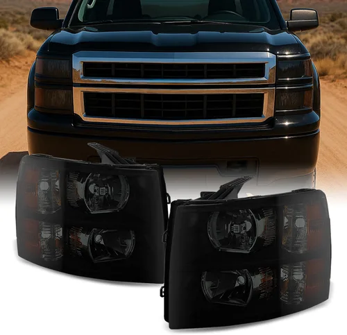 Miniatura 2 de Chevy Silverado Oe Reemplazo Bisel Negro Faros delanteros para chofer/par de lámparas para pasajero