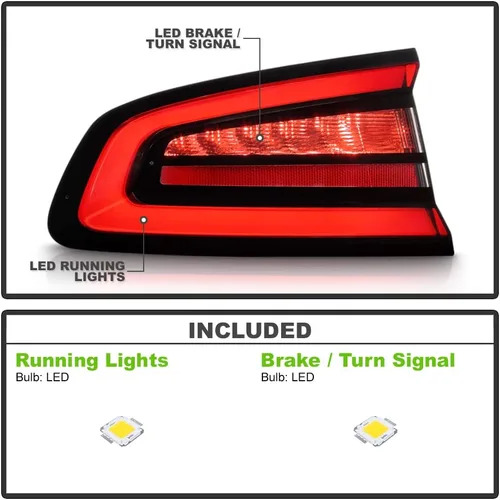 Miniatura 2 de KEEKPO - Para Dodge Charger 2015-2022 Estilo Fábrica Luz Trasera Lámpara de Freno Montada en el Cuerpo Exterior Lado Del Conductor