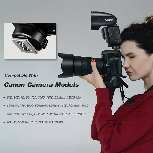 Miniatura 5 de Godox V100-C V100C TTL Flash de cámara para Canon, 100 W con batería y estuche de transporte, velocidad de obturación global, 1/800s HSS, sistema