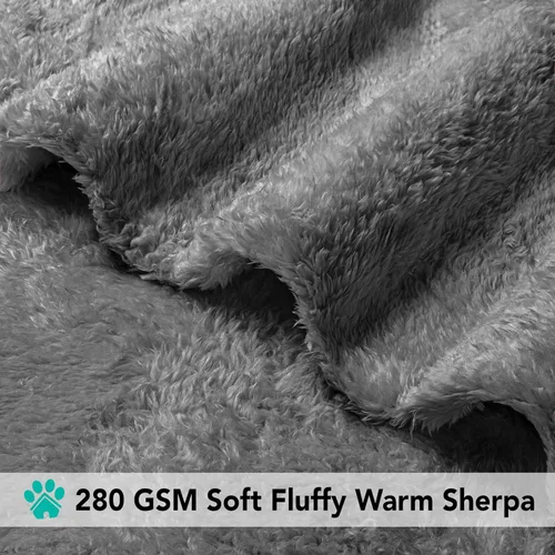 Miniatura 4 de PETAMI Manta de forro polar esponjoso para gatos y perros, gris, talla XL