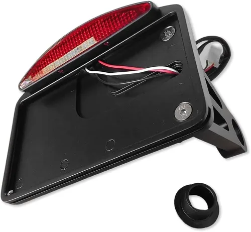 Miniatura 11 de MT301-A-BK Soporte de matrícula curvado lateral negro con luz LED de freno trasera, 7/8 pulgadas o 1 pulgada de ejes, compatible con Suzuki Kawasaki