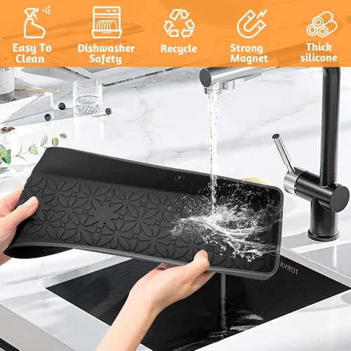 Miniatura 5 de Foeacry Estante magnético de silicona para estufa de 30/24/20 pulgadas para utensilios de cocina, suave, flexible, fuerte, magnético, resistente al