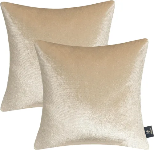 Miniatura 63 de Phantoscope Paquete de 2 Fundas de Cojín Decorativas de Terciopelo Suaves Sólidas Cuadradas para Sofá Color Taupe 22 x 22 pulgadas 55 x 55 cm Gris