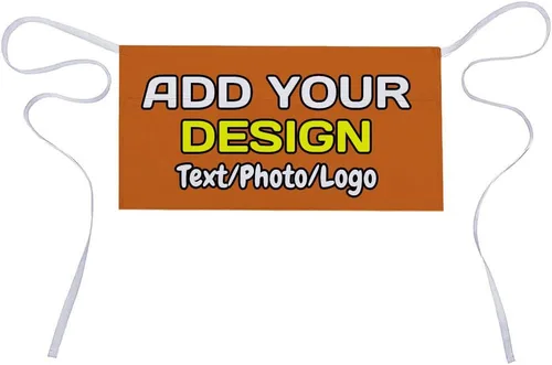 Miniatura 29 de Delantal de cintura personalizado con 3 bolsillos para añadir foto, texto, logotipo, nombre, camarera