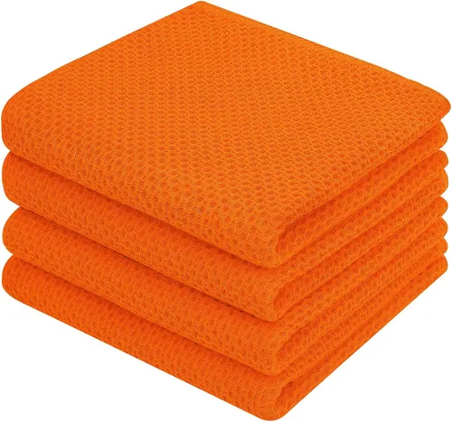 Miniatura 60 de Homaxy Paños de cocina de 100% algodón con tejido de gofre, ultra suaves, absorbentes, de secado rápido, 12 x 12 pulgadas, paquete de 6, amarillo