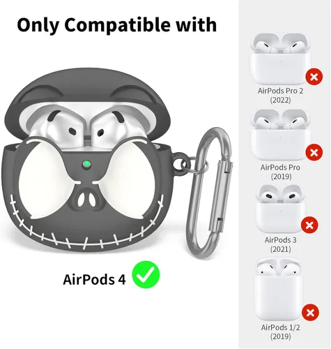 Miniatura 3 de Funda de dibujos animados de anime para Airpods 4 con llavero y kit de limpieza, dibujos animados 3D Kawaii divertida silicona suave que brilla