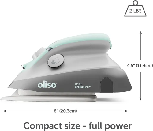 Miniatura 2 de oliso Plancha de vapor M3Pro Project con Solemate – Plancha de cerámica de 1000 W y luz LED para costura, acolchado, manualidades y viajes