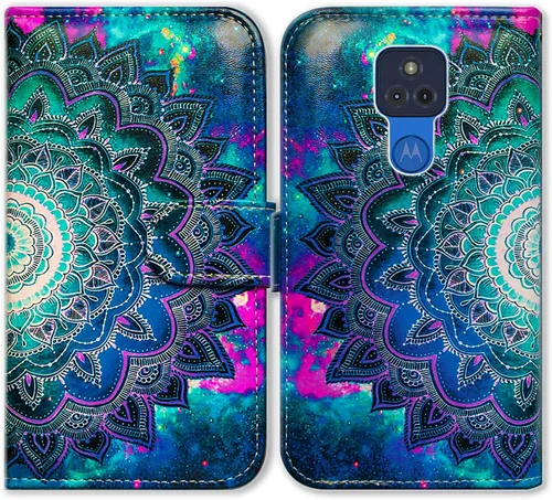 Miniatura 20 de Bcov Funda para Moto G Play 2021 [no compatible con G Play 2020], funda de piel con tapa para teléfono con diseño de flor de ciruelo con ranura