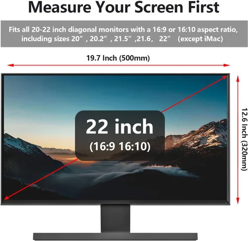 Miniatura 2 de Protector de pantalla anti luz azul para monitor de computadora de 20, 20.2, 21.5, 21.6, 22 pulgadas - relación de aspecto 16:9 / 16:10, monitor