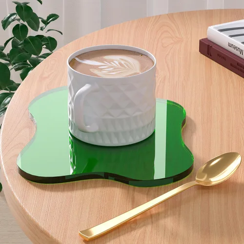 Miniatura 20 de Posavasos Decorativos de Acrílico, Posavasos Irregulares para Bar y Bebidas, Posavasos para Taza de Café con Forma de Nube Transparente, Perfecto