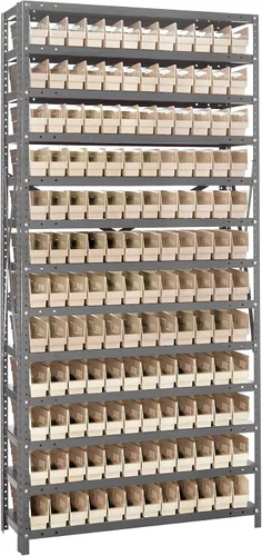 Miniatura 312 de Quantum QSBU-245BK Heavy Duty Shelving Unit with (7) Shelves and (24) QUS245 Black Bins for Garage Warehouse Storage Distribution 400 lb Load