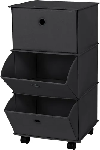 JOMOLA Organizador de almacenamiento de tela suave de 3 niveles, sin bordes duros, estantería ligera para ropa, calcetines, juguetes de peluche,