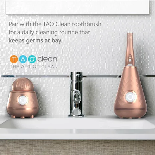 Miniatura 8 de TAO Clean Ona Diamond Cepillo facial orbital y estación de limpieza, cepillo de limpieza facial eléctrico con mango ergonómico, configuración de Oro