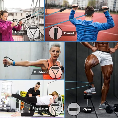 Miniatura 6 de VEICK Resistance Bands with Handles for Men Women, Exercise Bands, Workout Bands for Working Out, Exercising Bands for Fitness Weights Work Out at