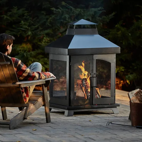 Miniatura 5 de Endless Summer Chimenea al aire libre de acero de leña de 45