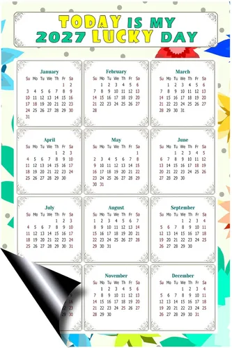 Miniatura 3 de Calendario magnético 2024 – Imanes del calendario – Today is my Lucky Day – Resistente a la decoloración, desgarros y agua – Temático 02