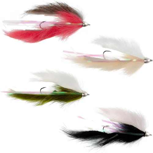 The Fly Fishing Place Dolly Llama Stinger Streamer Flies Collection - Juego de 4 moscas de pesca con mosca de salmón Steelhead Trucha Alaska -