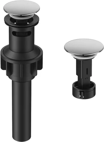 Miniatura 13 de Drenaje de lavabo de baño con desbordamiento, tapón universal para lavabo de baño, drenaje de plástico de drenaje rápido con colador 2 x negro mate