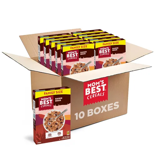 Miniatura 11 de Mom's Best Honey Nut Toasty O's Cereal, proyecto verificado sin OMG, fabricado con grano entero, sin jarabe de maíz de alta fructosa, Kosher, caja