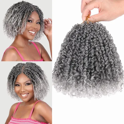 Miniatura 17 de Unionbeauty - Paquete de 8 trenzas de ganchillo Yanky Twist de 6 pulgadas, 8 paquetes, color negro natural, micro Passion Twist, extensiones