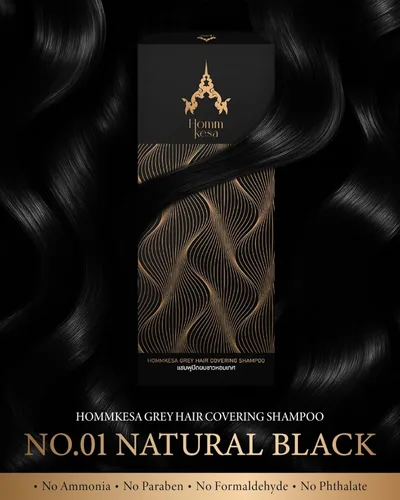 Miniatura 2 de Champú para cubrir el cabello gris Champú de tinte para cabello 3 en 1 para cabello gris, negro natural, 10.15 onzas líquidas Negro (Natural Black)
