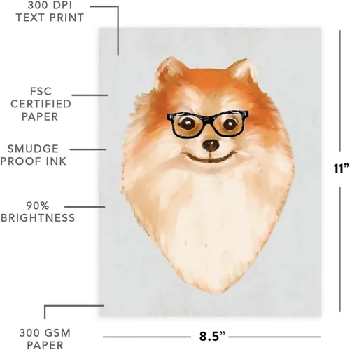 Miniatura 134 de Andaz Press Póster impreso para pared de perro, 8.5 x 11 pulgadas, Bulldog inglés con gafas negras, 1 paquete, regalo de cumpleaños de Navidad, sin