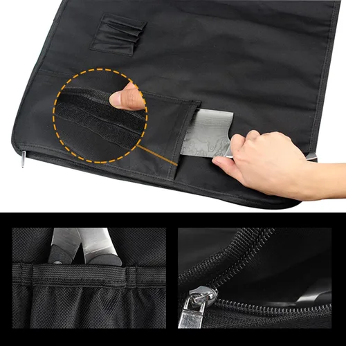 Miniatura 5 de Tosnail Bolsa enrollable para cuchillos de chef con asa de transporte y correa para el hombro, bolsa de almacenamiento de cuchillos de cocina