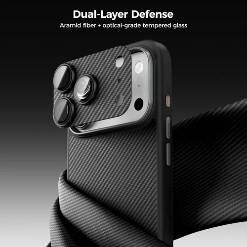 Miniatura 3 de BENKS ArmorWarrior - Protector de lente de cámara para iPhone 17 Pro, vidrio templado recubierto de AR con fibra de aramida, resistente a