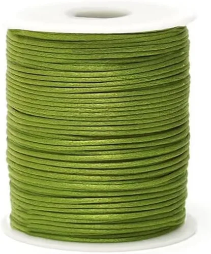 Miniatura 53 de 2.0mm Hilo de Cordón de Seda de Nylon para Cuentas de Macramé, Pulseras, Nudos Chinos, Collares, Joyería 109 Yardas (Verde Oscuro)