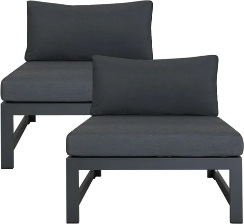 Miniatura 6 de RADIATA El sofá blanco de aluminio 2 pedazos sillas sin brazos al aire libre muebles de patio liquidación