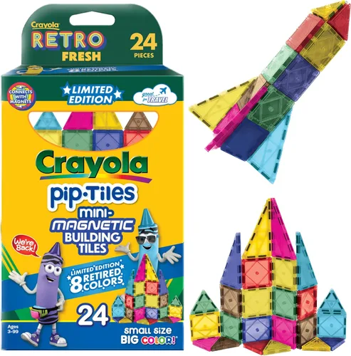 Miniatura 15 de CreateOn Crayola Mini azulejos magnéticos PIP, colores llamativos - juego de construcción para niños, juguetes de construcción magnéticos