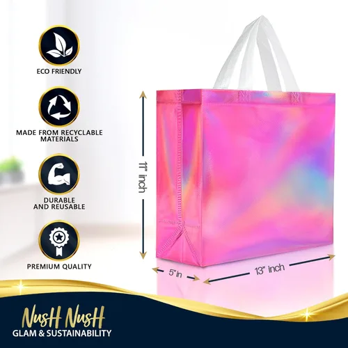Miniatura 6 de Nush Nush - Bolsas de regalo reutilizables azul aguamarina a granel (azul aguamarina - Tamaño mediano - Juego de 30)