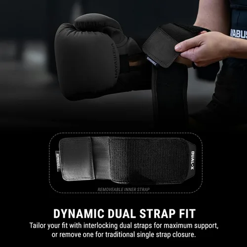 Miniatura 4 de Guantes de boxeo Hayabusa T360 – Ergonomía revolucionaria de la mano Soporte de muñeca potenciado Cierre de correa simple o doble Negro