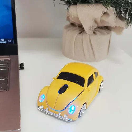 Miniatura 2 de Ratón inalámbrico para automóvil, divertido ratón en forma de automóvil de 2.4 GHz, ratón óptico inalámbrico para computadora, PC, portátil