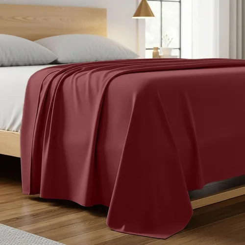 Miniatura 33 de Mellanni Sábana plana tamaño California King – Ropa de cama de la Colección Icónica – Lujo de hotel, extra suave, refrescante, resistente a las 1455