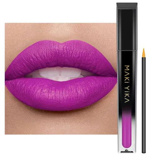 Miniatura 47 de MAKI YIKA Lápiz labial rojo burdeos para mujer, pintalabios de larga duración, sin manchas, mate, líquido, a prueba de transferencia, sin crueldad
