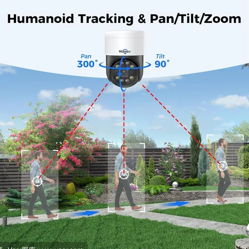 Miniatura 3 de Seguimiento humano + inclinación de 90° de giro de 300°: sistema de cámara de seguridad Hiseeu 4K PoE, sistema de cámara de seguridad NVR con cable