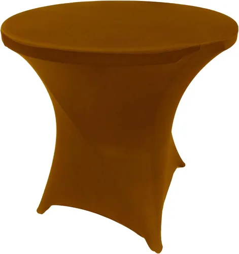 Miniatura 130 de Mantel de cóctel de elastano redondo de 24 pulgadas x 30 pulgadas de alto, color negro