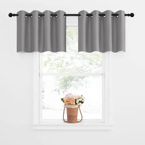 Miniatura 61 de NICETOWN Cortinas opacas de cocina para ventana sobre el fregadero, aislamiento térmico, decoración del hogar, pequeños niveles opacos con ojales