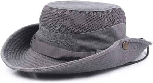Miniatura 6 de Sombrero de sol para hombre, bordado de algodón, para verano, protección solar, ala ancha, plegable, estilo safari, boonie Verde militar