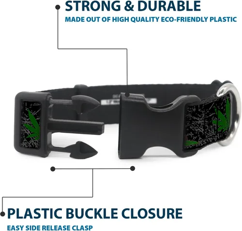 Miniatura 4 de Collar de clip de plástico – Cali Bear Pot Leaf Black Gray Green – Pequeño 9-15