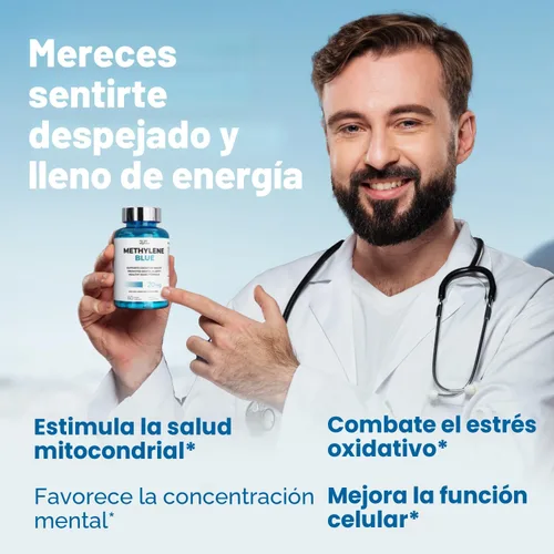 Miniatura 2 de Ultimate Methylene Blue Cápsulas para humanos 20 mg – Combustible de enfoque y vitaminas de memoria Grado farmacéutico de metileno azul 2%