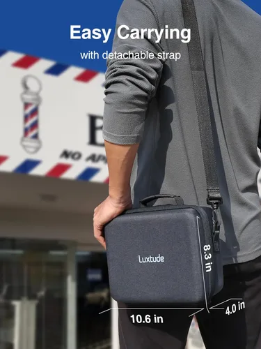 Miniatura 7 de Luxtude Estuche de peluquero grande, bolsas de peluquería duras para cortadoras y suministros, estuche de viaje para cortapelos y recortadoras
