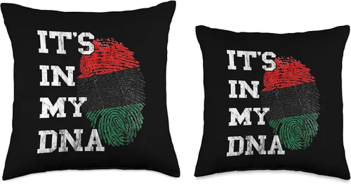 Miniatura 3 de It's In My DNA Black Liberation Flag Pan African UNIA Flag Throw Pillow